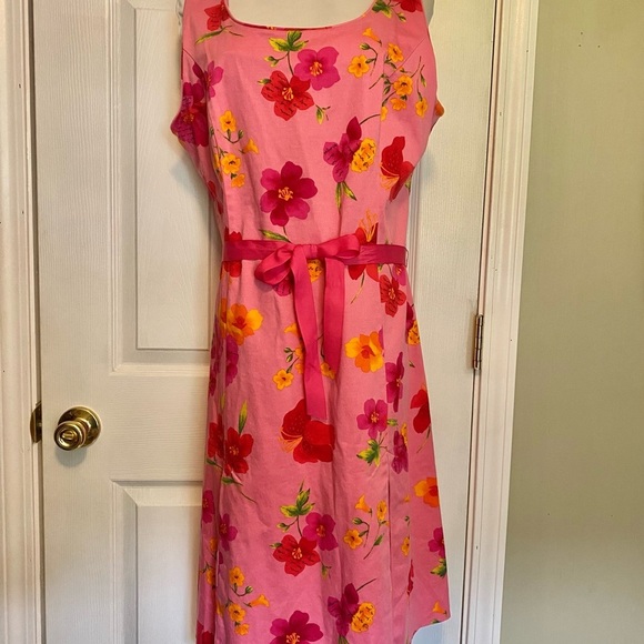 Sag Harbor Pink Midi Sundress Sleeveless - Picture 1 of 9